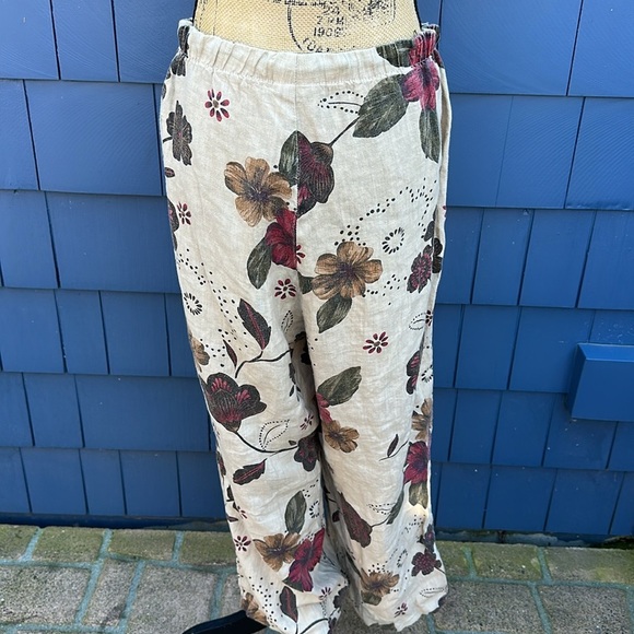 💚🤎💚Hot Cotton Marc Ware large linen pants flax floral - Picture 5 of 9